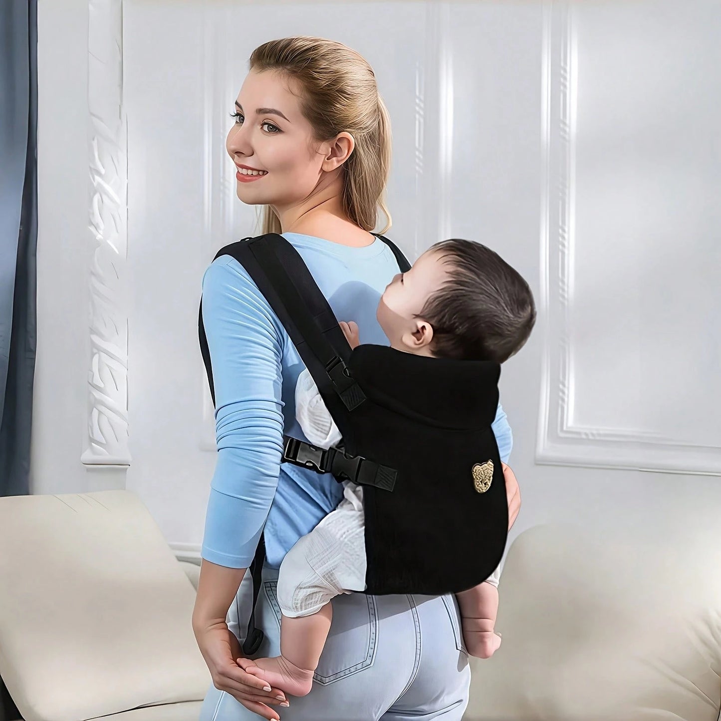 1pc Multifunctional Breathable Baby Carrier, All-Season Use, Detachable Design, Ergonomic, Convenient For Outdoor, Perfect Baby Shower Gift