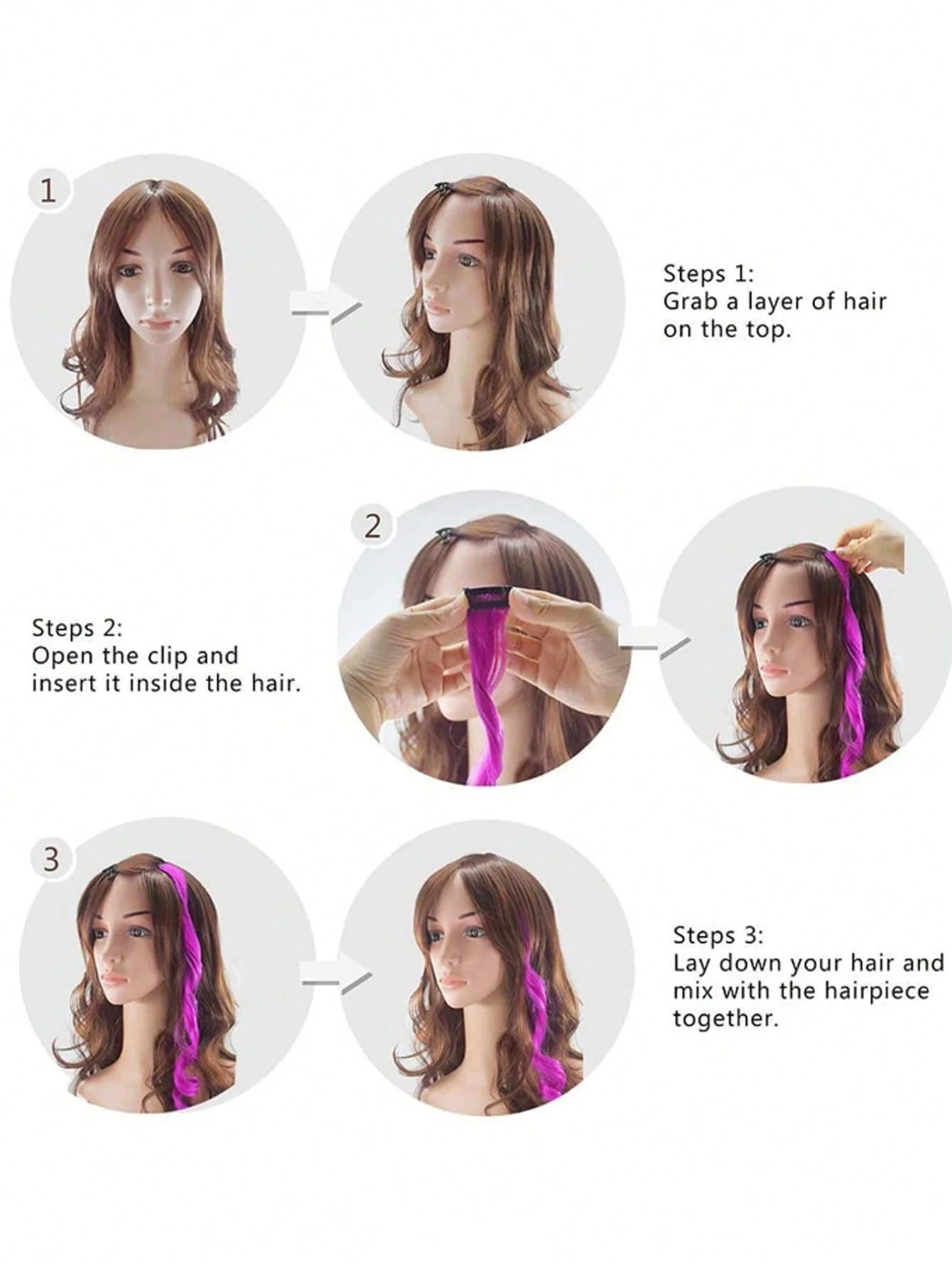 12-Piece Glittering Hair Clip Set, 20-Inch Clip-On Synthetic Hair Extensions, Heat-Resistant Fairy Hair Accessories, Perfect For Holidays And Parties